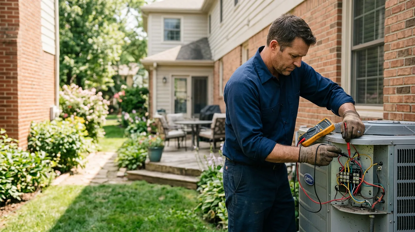 HVAC technician working near North Pomfret, VT